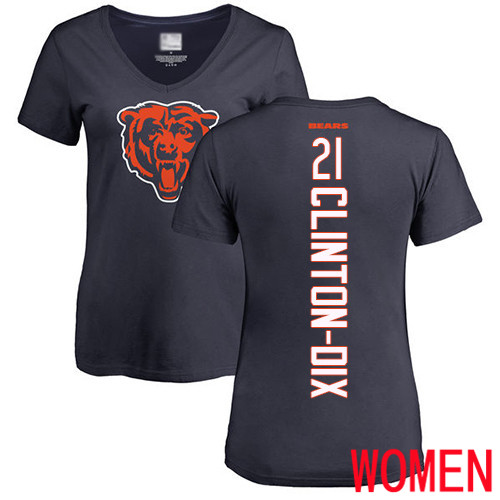 Chicago Bears Navy Blue Women Ha Ha Clinton-Dix Backer NFL Football #21 T Shirt
